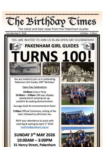 Pakenham Girl Guides turns 100!